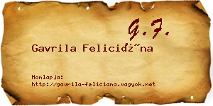 Gavrila Feliciána névjegykártya